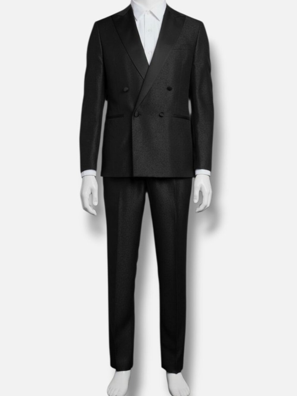 Karl Lagerfeld Men Black 2-Piece Textured Aster Tuxedo Suit Jacket Pants Sz 40S